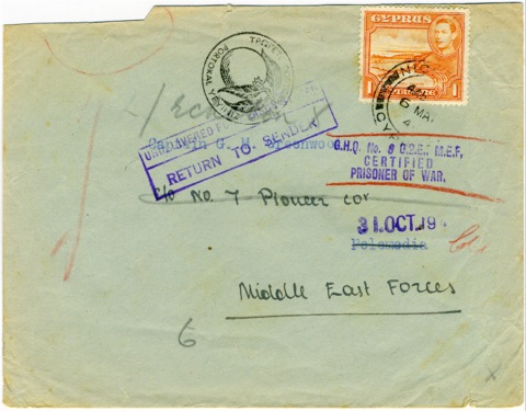 Cyprus WW2 Mail